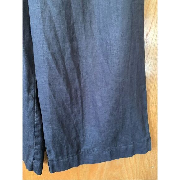 Rene Derhy Cropped Wide‎ Leg Linen Culottes Black Size M - Picture 10 of 12